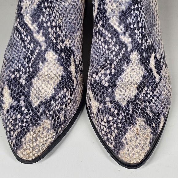 Steve Madden Jillian Snake Print Leather Boot Pointed Black Heel Women's 8.5 - Picture 6 of 11